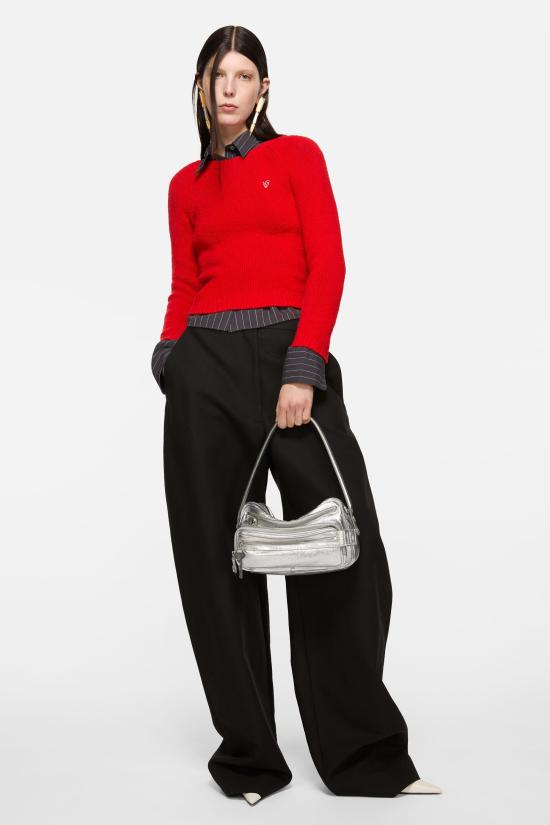 25FW 아크네 스튜디오 크롭 크루넥 스웨터 A60597 AZT Red - ACNE STUDIOS