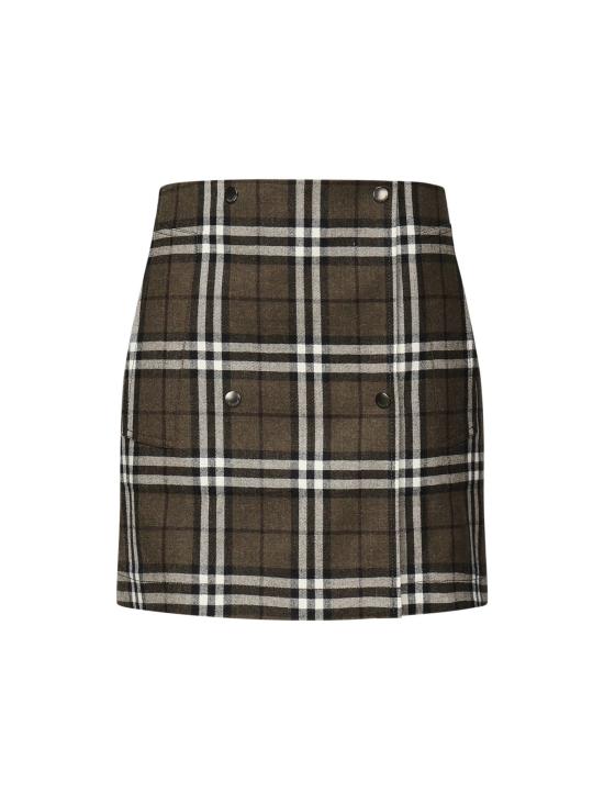 25FW 버버리 체크 본디드 울 트렌치 미니 스커트 8110911 C3078 SHRUB YEW IP CHECK