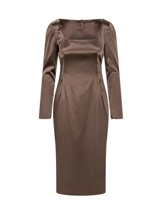 25FW 돌체앤가바나 미디 원피스 F6TYGTFURAD M0694 BROWN