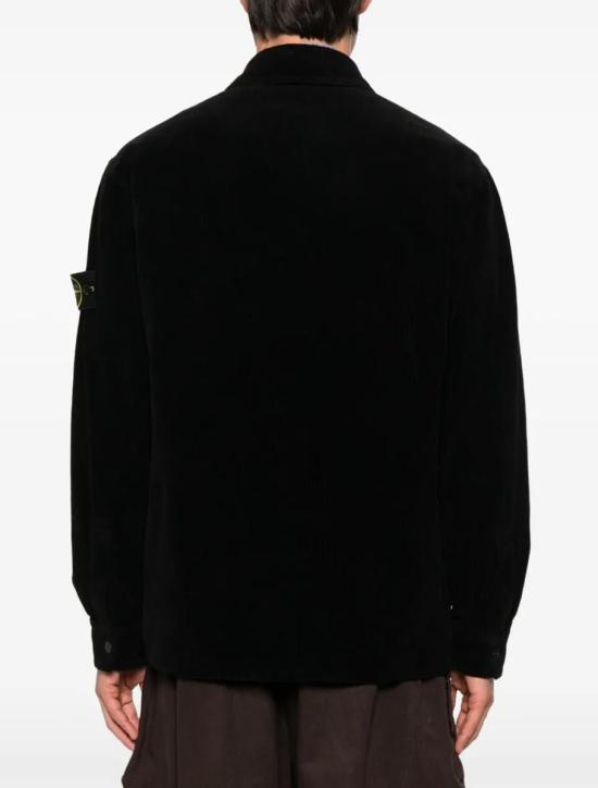 25FW 스톤 아일랜드 오가닉 코튼 코듀로이 오버셔츠 K2S151200012S0212V0029 Black - STONE ISLAND