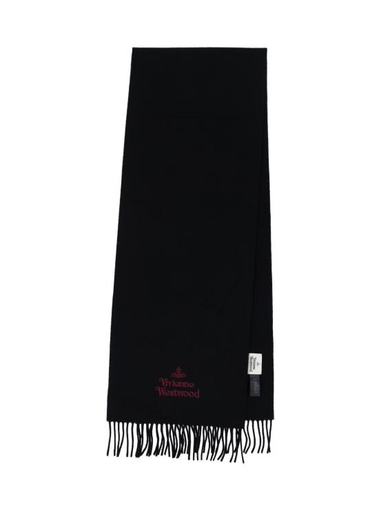 25FW 비비안웨스트우드 자수 로고 머플러 81030007 W00Q7 AAB N401 Black