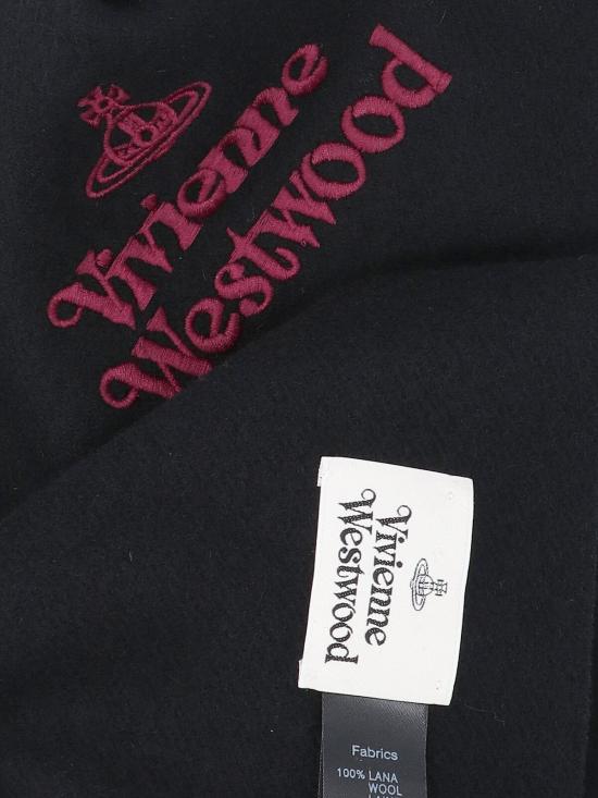 25FW 비비안웨스트우드 자수 로고 머플러 81030007 W00Q7 AAB N401 Black - VIVIENNE WESTWOOD
