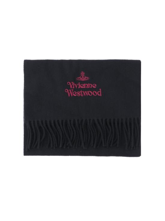 25FW 비비안웨스트우드 자수 로고 머플러 81030007 W00Q7 AAB N401 Black - VIVIENNE WESTWOOD