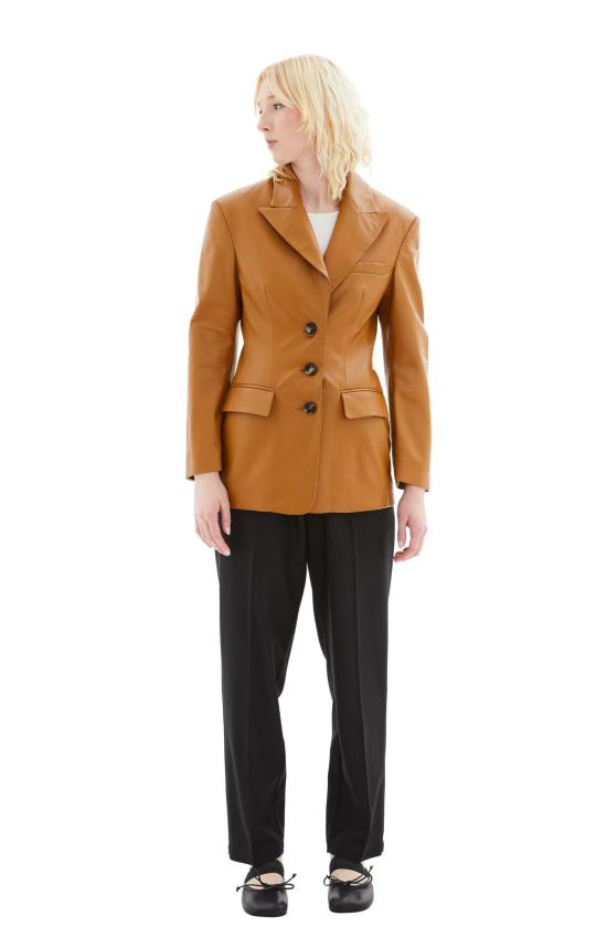  마르니 자켓 가죽 재킷 브라운 - MARNI