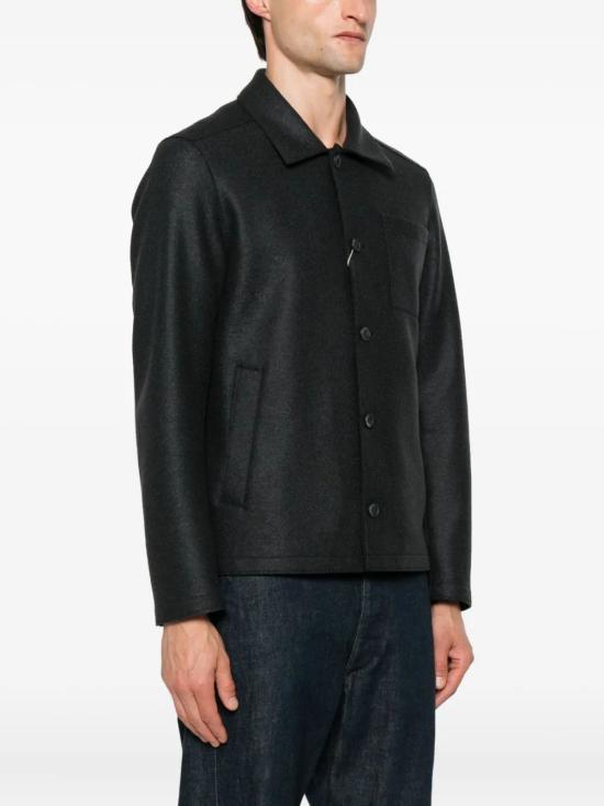 25FW 에르노 펠트 울 리조트 셔츠 자켓 펠트 울 리조트 셔츠  GI00090UR33372 9287BLUSCURO - HERNO