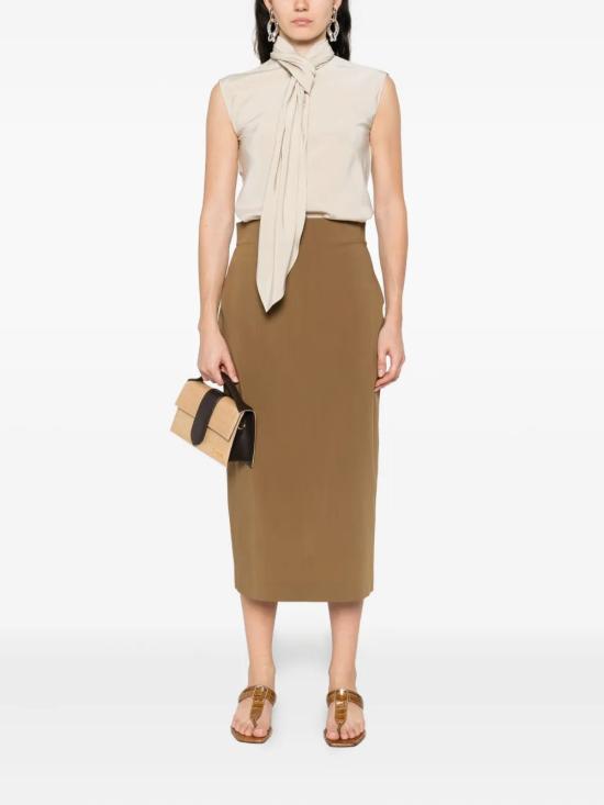 25FW 알베르타 페레티 미디 스커트 252U01036639 0434GREEN - ALBERTA FERRETTI