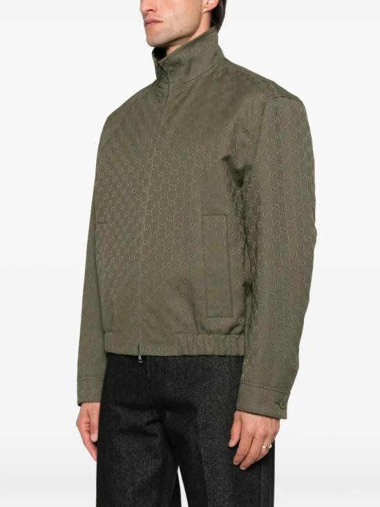 25FW 구찌 모노그램 패브릭 봄버 재킷 833484ZAF4S 3065 GREEN - GUCCI