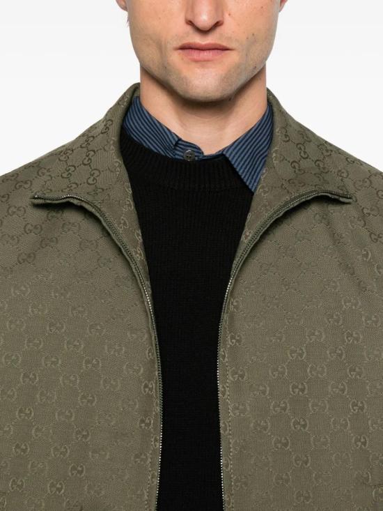 25FW 구찌 모노그램 패브릭 봄버 재킷 833484ZAF4S 3065 GREEN - GUCCI
