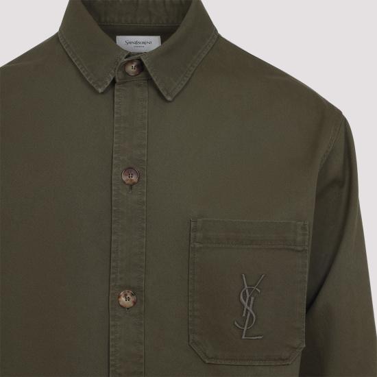 25FW 생로랑 긴팔 셔츠 838697Y253W 3530 VNTGKAKI - SAINT LAURENT