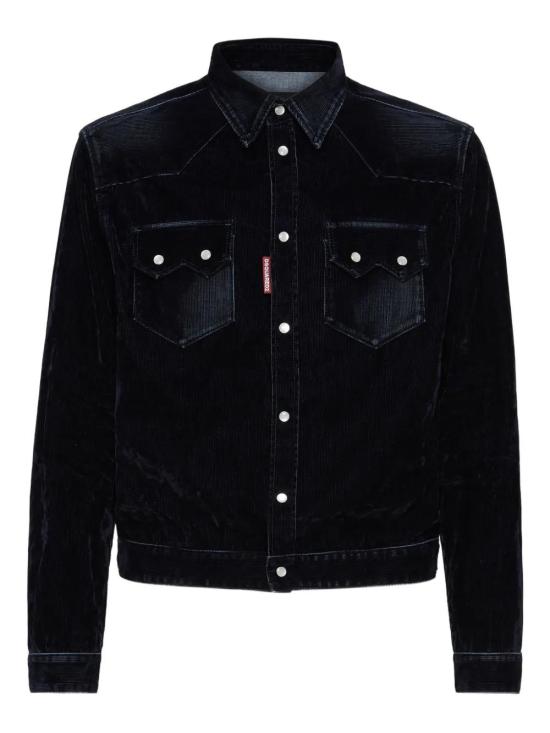 25FW 디스퀘어드2 긴팔 셔츠 S74DM0938D30017 470 NAVY BLUE