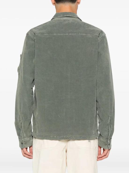 25FW 씨피 컴퍼니 렌즈 와펜 코드로이 집업 오버셔츠 19CMOS097A006410O 921 GUNMETAL - C.P. COMPANY