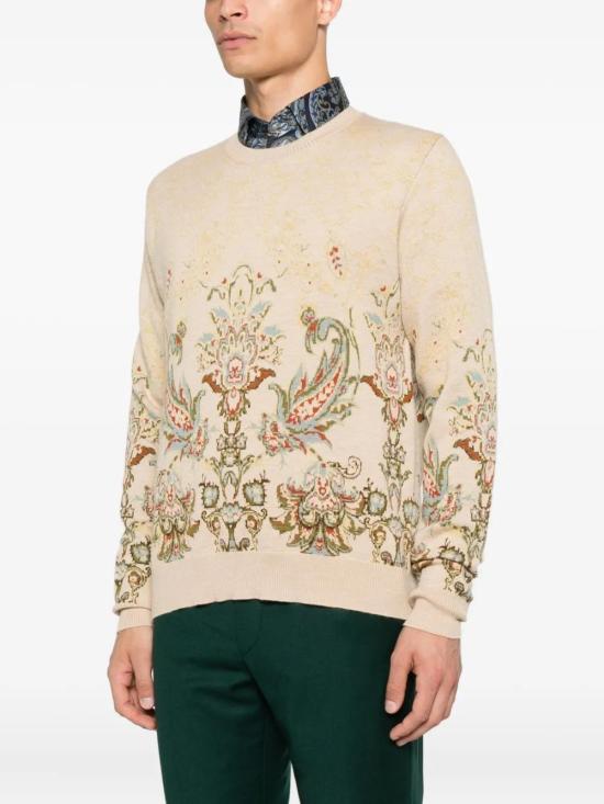 25FW 에트로 스웨터 MRKF0096AQ177 S9820 MULTICOL ON BEIGE BASE - ETRO