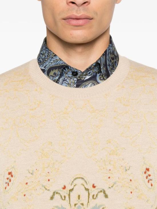 25FW 에트로 스웨터 MRKF0096AQ177 S9820 MULTICOL ON BEIGE BASE - ETRO