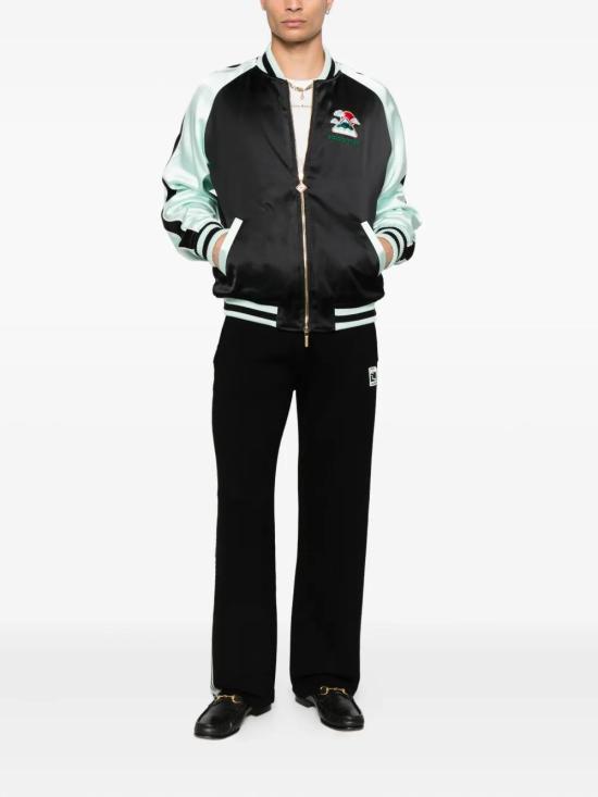 25FW 카사블랑카 봄버 자켓 MPF25JK383 01 BLACK HONEYDEW - CASABLANCA