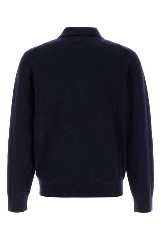 25FW 버버리 롱 슬리브 캐시미어 블렌드 폴로 셔츠  8113268 A1222 BLUE - BURBERRY