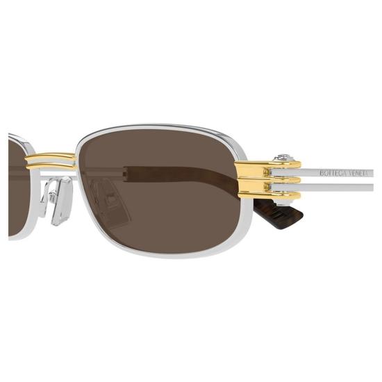 25SS 보테가베네타 선글라스 BV1381S 001 SILVER SILVER BROWN - BOTTEGA VENETA