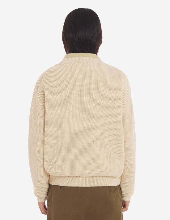  메종키츠네 볼드 폭스헤드 패치 콤포트 시보리 스웨터 MM00809KT1098 PAPER - MAISON KITSUNE