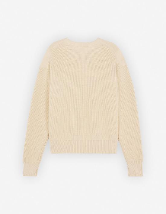  메종키츠네 볼드 폭스헤드 패치 콤포트 시보리 스웨터 MM00809KT1098 PAPER - MAISON KITSUNE