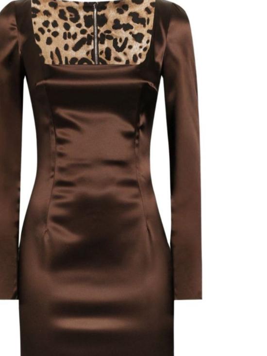 25FW 돌체앤가바나 미디 원피스 F6TYGTFURADM0694 BROWN - DOLCE & GABBANA