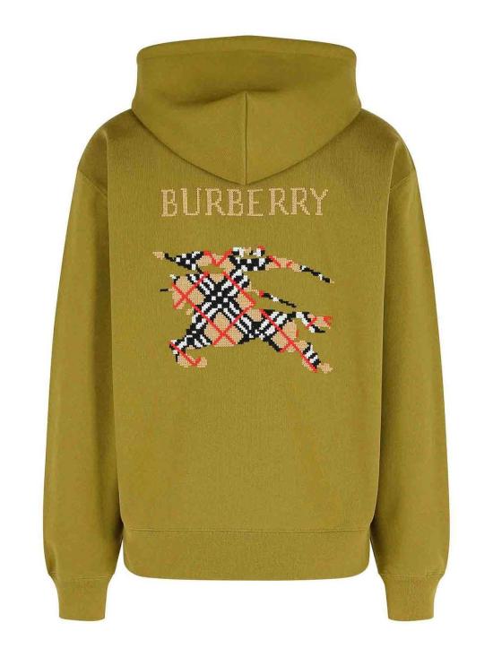  버버리 크로스 스티치 EKD​ 코튼 지퍼 후디  8110937 Green - BURBERRY