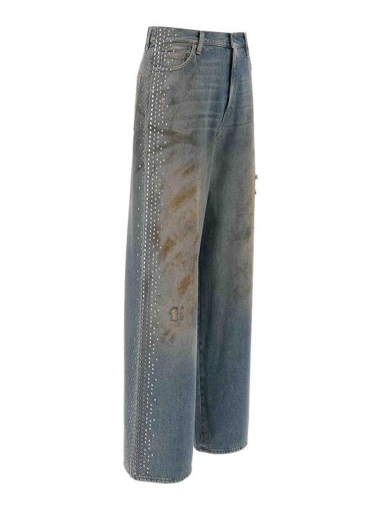 25FW 골든구스 스트레이트 팬츠 GWP02079P00207650491 Blue - GOLDEN GOOSE