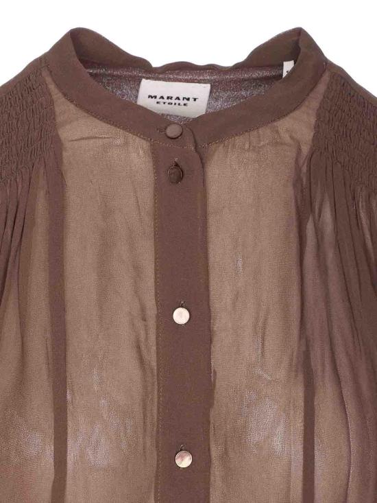  이자벨마랑에뚜왈 블라우스 HT0189FAC3J01E67KI Brown - ISABEL MARANT ETOILE