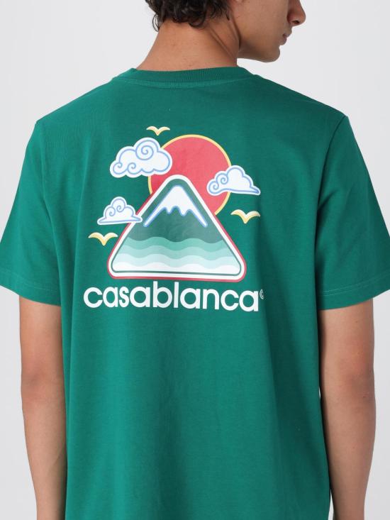 25FW 카사블랑카 반팔 티셔츠 MPF25JTS001 06 Green - CASABLANCA