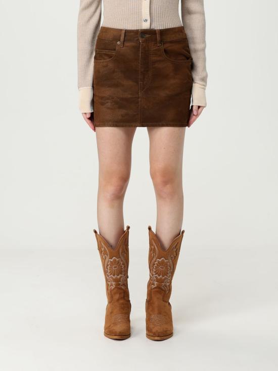 25FW 이자벨마랑에뚜왈 숏 스커트 JU0363FAC3B01E 50TO Brown