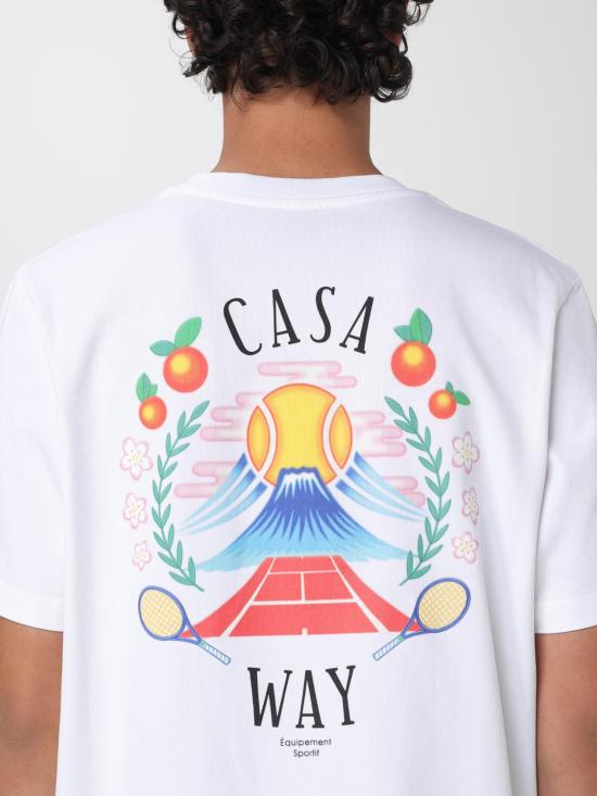 25FW 카사블랑카 반팔 티셔츠 MPF25JTS001 08 White - CASABLANCA