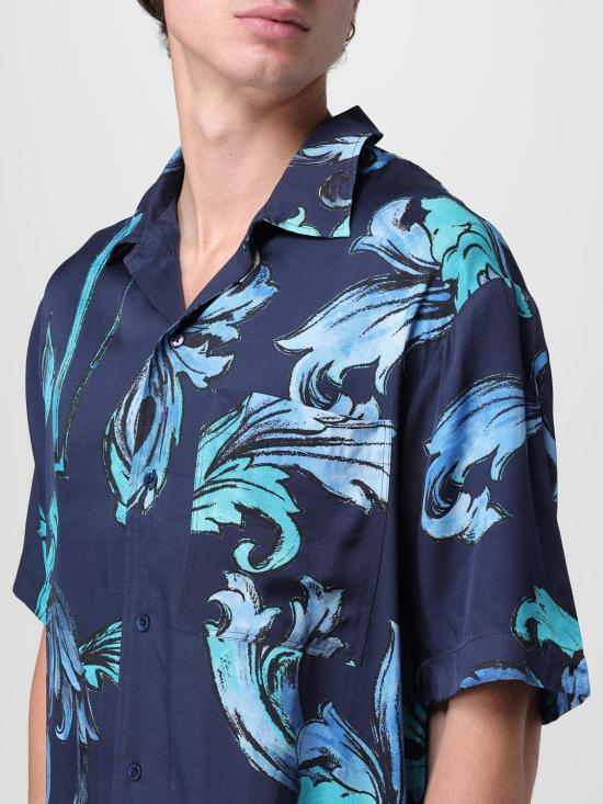 25SS 베르사체 반팔 셔츠 78GAL2B0NS632 283 Blue - VERSACE