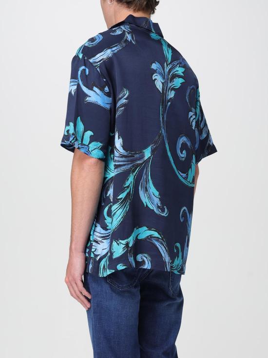 25SS 베르사체 반팔 셔츠 78GAL2B0NS632 283 Blue - VERSACE