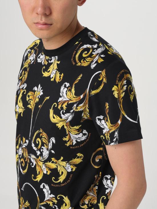 25SS 베르사체 반팔 티셔츠 78GAH6S0JS458 G89 Black - VERSACE