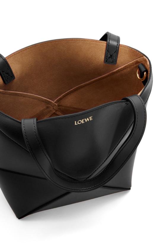 26SS 로에베 샤이니 카프스킨 미니 퍼즐 폴드 토트백  A657V25X01 1100 BLACK - LOEWE