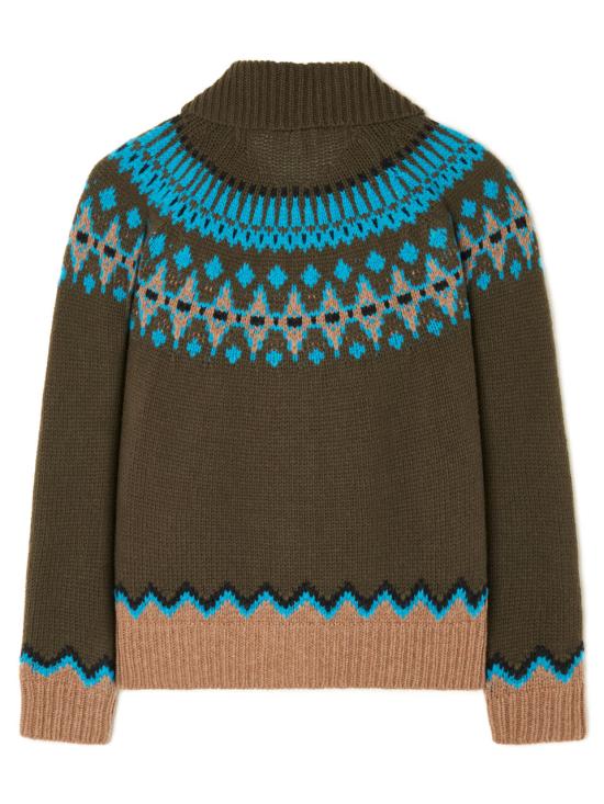 25FW 알라누이 가디건 LWHQ01DE25KNI001 5664 OLIVA MULTICOLOR - ALANUI