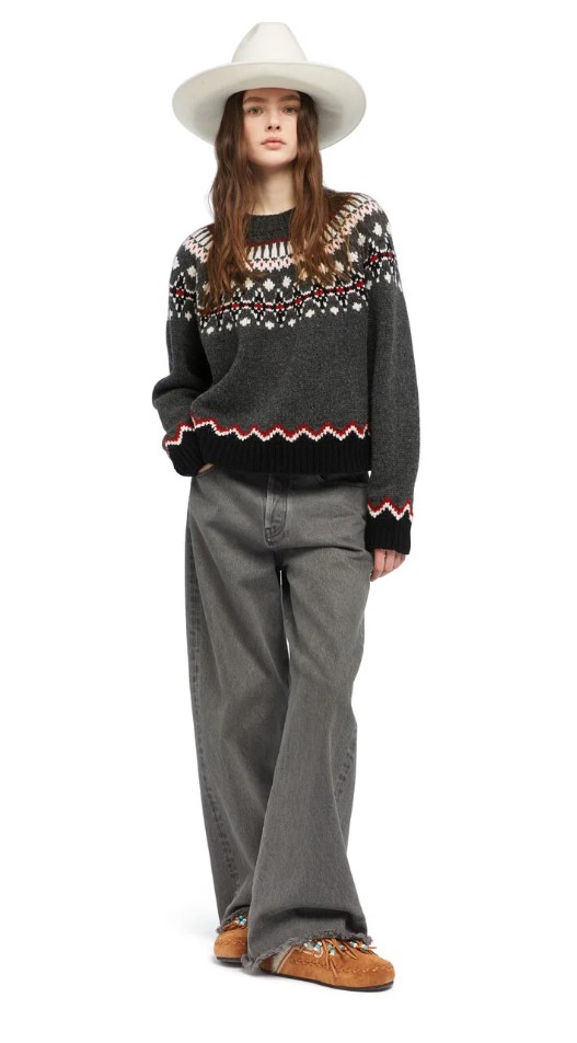 25FW 알라누이 스웨터 LWHE061E25KNI001 0610 BLACK GREY MULTICOLOR - ALANUI