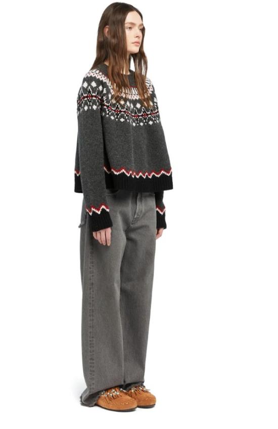 25FW 알라누이 스웨터 LWHE061E25KNI001 0610 BLACK GREY MULTICOLOR - ALANUI