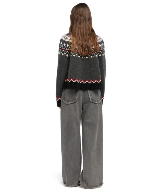 25FW 알라누이 스웨터 LWHE061E25KNI001 0610 BLACK GREY MULTICOLOR - ALANUI