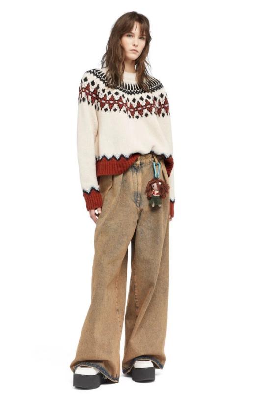 25FW 알라누이 스웨터 LWHE061E25KNI001 0F27 BRICK MULTICOLOR - ALANUI