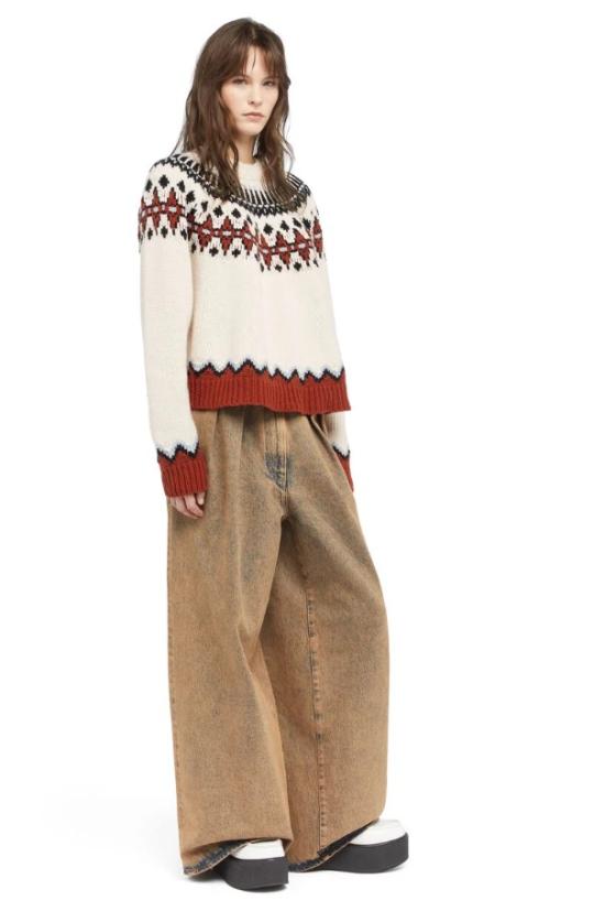 25FW 알라누이 스웨터 LWHE061E25KNI001 0F27 BRICK MULTICOLOR - ALANUI