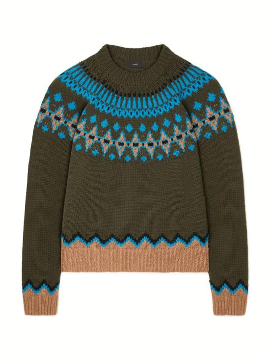 25FW 알라누이 스웨터 LWHE061E25KNI001 5664 OLIVA MULTICOLOR