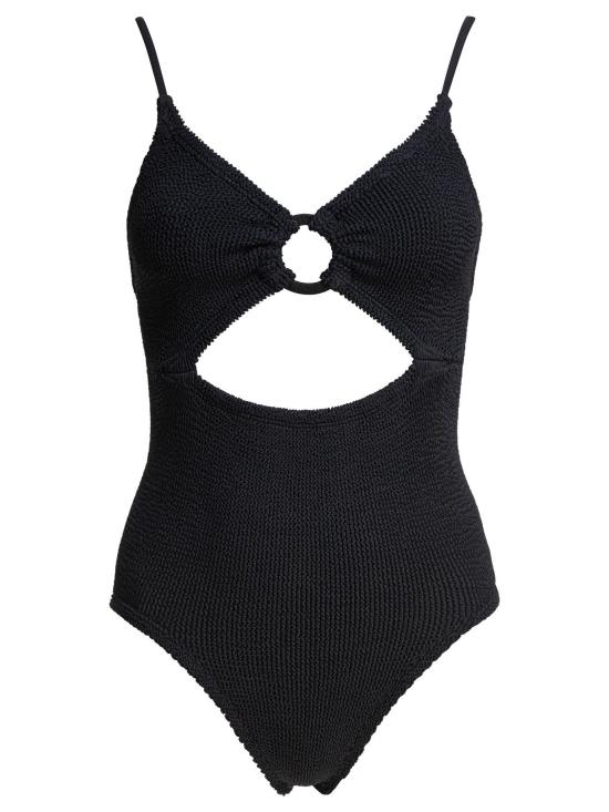 25SS 훈자 지 원피스 수영복 CRYSTAL SWIM CRINKLEBLACK