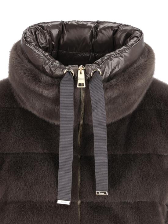 25FW 에르노 레이디 얼터너티브 퍼 & 울트라라이트 나일론 베스트  PI002123D126309480 AI25 Grey - HERNO