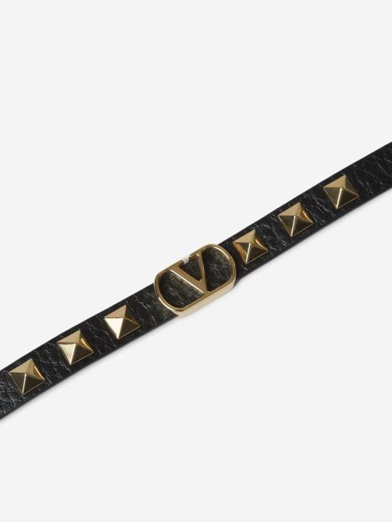 25SS 발렌티노 가라바니 주얼리 6Y2J0S46HFGVITSTAMPAALCEOROLOGOSTUDS NERO0NO Black - VALENTINO GARAVANI