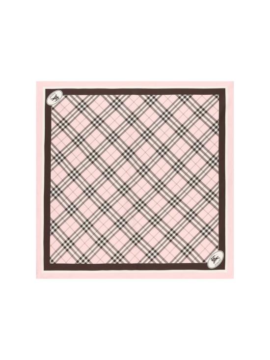 25FW 버버리 체크 나이트 스탬프 실크 스카프 8115769C2902 AI25 BOW PINK