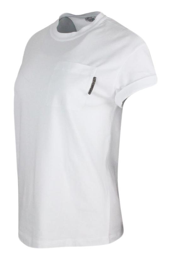 25FW 브루넬로 쿠치넬리 체스트 포켓  M0T18BB300 C159 WHITE - BRUNELLO CUCINELLI