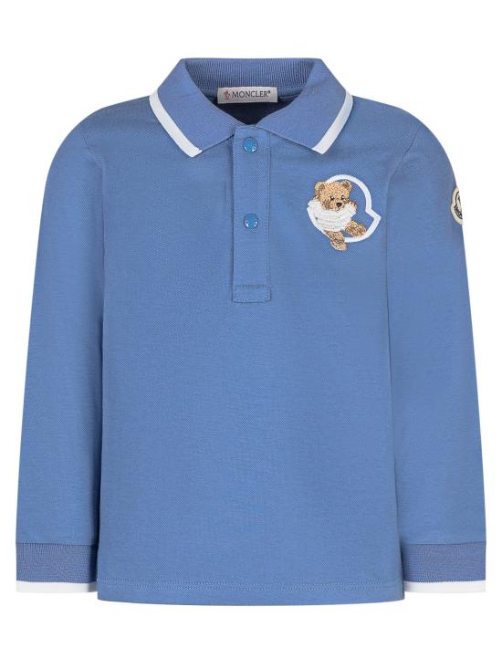 25FW [키즈] 몽클레어 폴로 셔츠 K29518B0000289AL2 714 AZZURRO