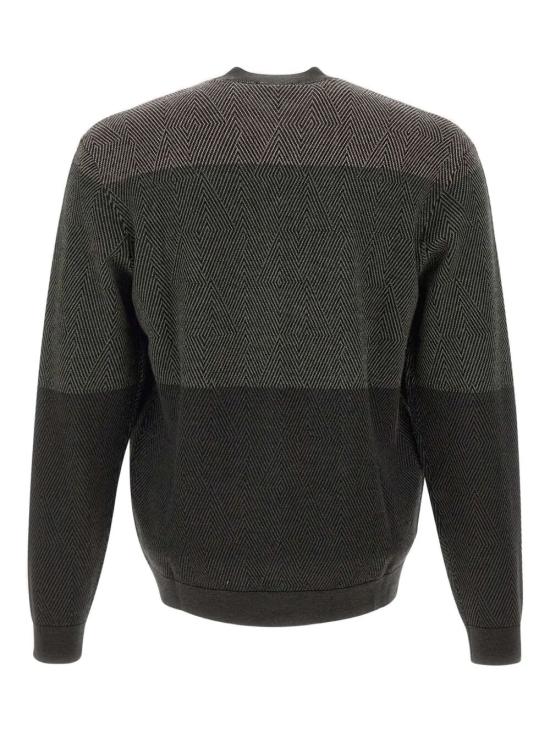 25FW 엠포리오 아르마니 스웨터 EM002432 AF18118 F7046 GREEN RHOMBUS GRADAT - EMPORIO ARMANI