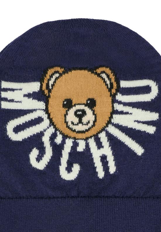 25FW [키즈] 모스키노 모자 HUX02O LHE43 40016 BLUE - MOSCHINO