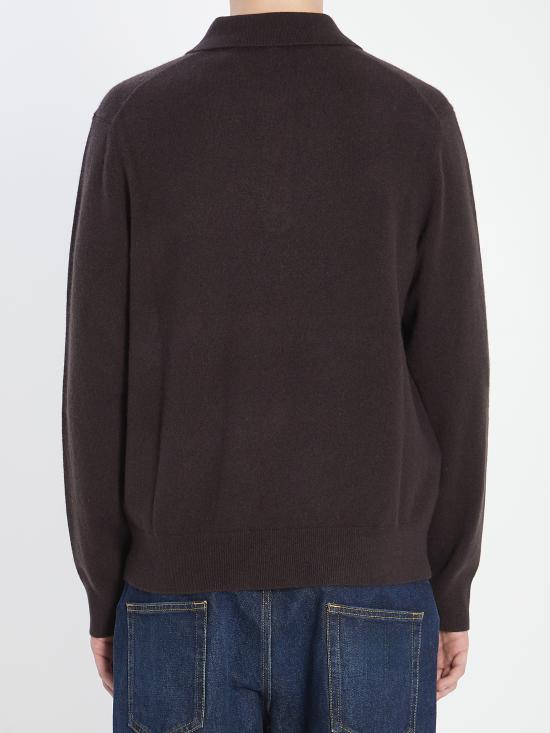 25FW 버버리 롱 슬리브 캐시미어 블렌드 폴로 셔츠 8113792 BROWN - BURBERRY
