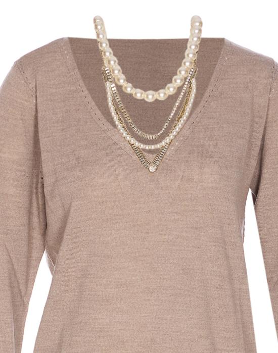 25FW 리우조 스웨터 CF5042MA82O 02158 Beige - LIU JO